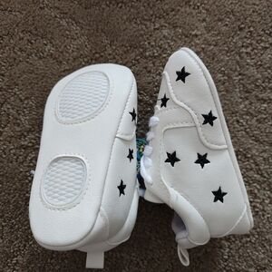 Kids White Star Slip-On Shoes